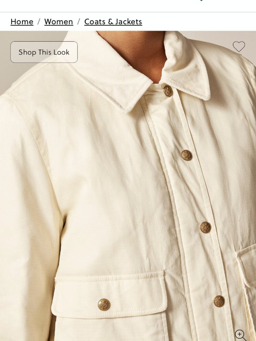 J. Crew_Cropped Barn Jacket™ in ripstop cotton Ivory Utility Coat- Size M (NWT) - Picture 5 of 8
